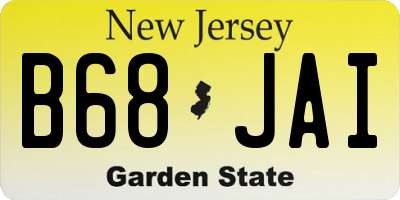 NJ license plate B68JAI