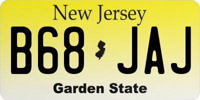 NJ license plate B68JAJ