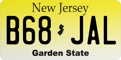 NJ license plate B68JAL