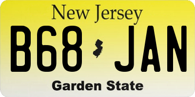 NJ license plate B68JAN