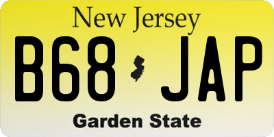 NJ license plate B68JAP