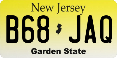 NJ license plate B68JAQ
