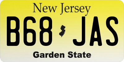NJ license plate B68JAS