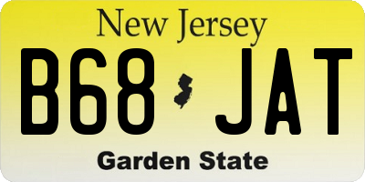 NJ license plate B68JAT