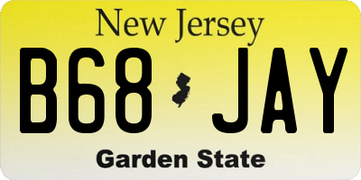 NJ license plate B68JAY