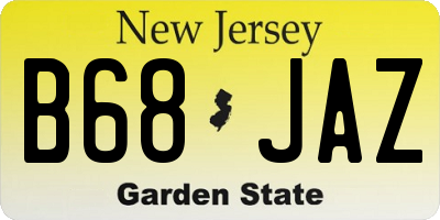 NJ license plate B68JAZ