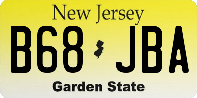 NJ license plate B68JBA