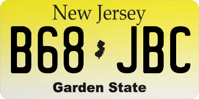 NJ license plate B68JBC