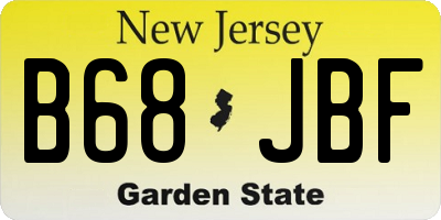 NJ license plate B68JBF