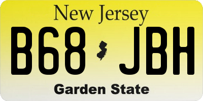 NJ license plate B68JBH
