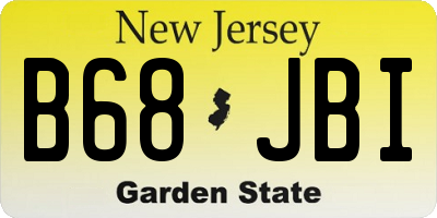 NJ license plate B68JBI