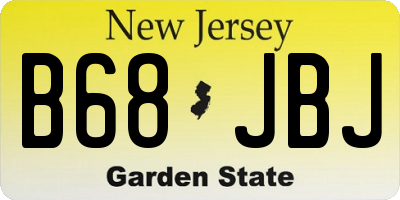 NJ license plate B68JBJ
