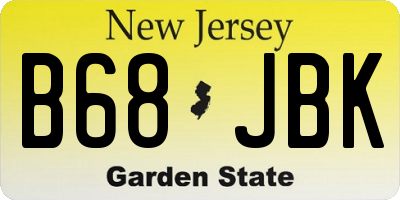 NJ license plate B68JBK