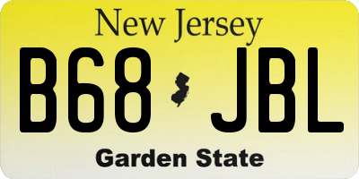 NJ license plate B68JBL