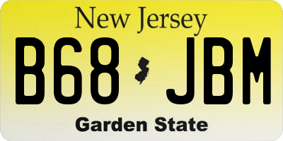 NJ license plate B68JBM