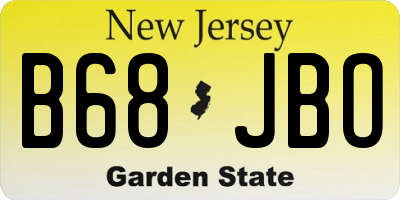 NJ license plate B68JBO