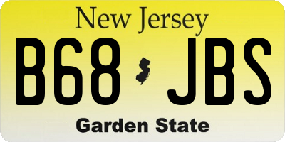 NJ license plate B68JBS