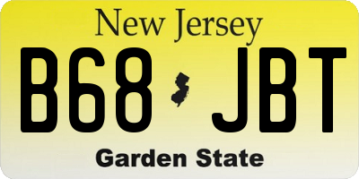 NJ license plate B68JBT
