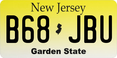NJ license plate B68JBU