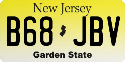 NJ license plate B68JBV