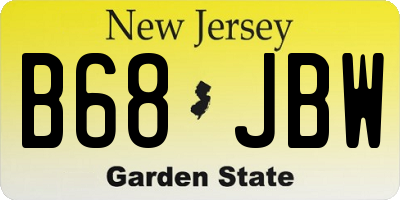 NJ license plate B68JBW