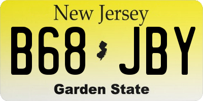 NJ license plate B68JBY