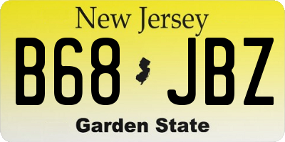 NJ license plate B68JBZ