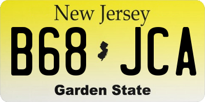 NJ license plate B68JCA