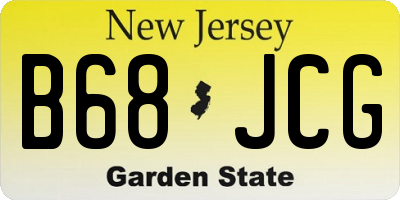 NJ license plate B68JCG