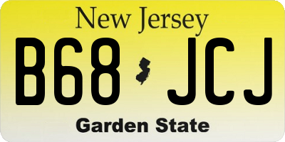 NJ license plate B68JCJ