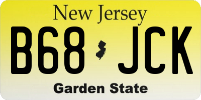 NJ license plate B68JCK