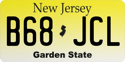NJ license plate B68JCL