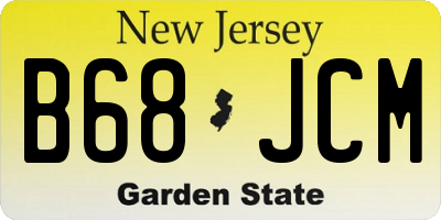 NJ license plate B68JCM