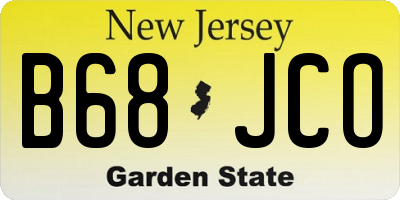 NJ license plate B68JCO