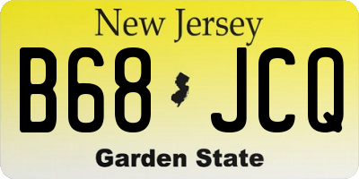 NJ license plate B68JCQ