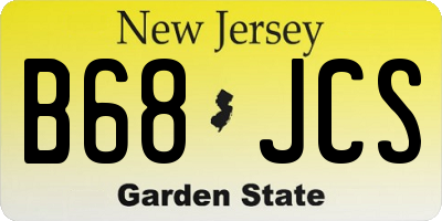 NJ license plate B68JCS