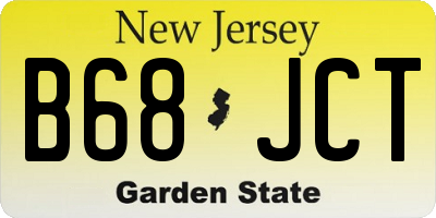 NJ license plate B68JCT