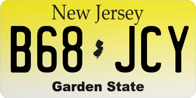 NJ license plate B68JCY