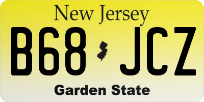 NJ license plate B68JCZ