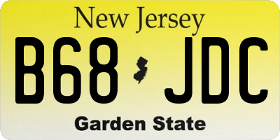 NJ license plate B68JDC