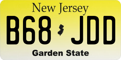 NJ license plate B68JDD