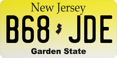 NJ license plate B68JDE