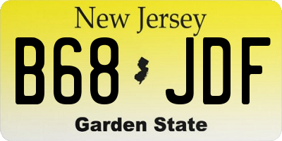 NJ license plate B68JDF