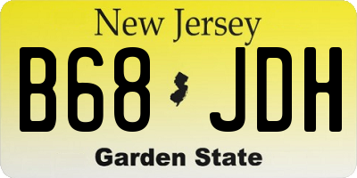 NJ license plate B68JDH