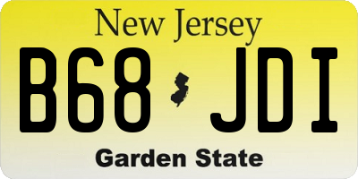 NJ license plate B68JDI