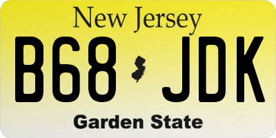 NJ license plate B68JDK