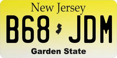 NJ license plate B68JDM