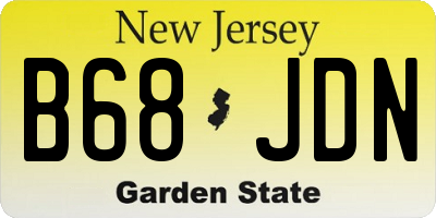 NJ license plate B68JDN
