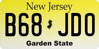 NJ license plate B68JDO