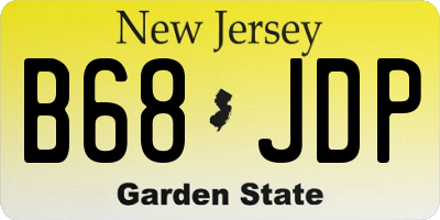 NJ license plate B68JDP